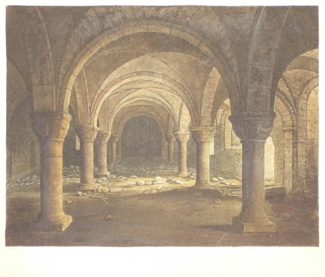 Aquatint - The Crypt of St. Peter's Church - Bluck